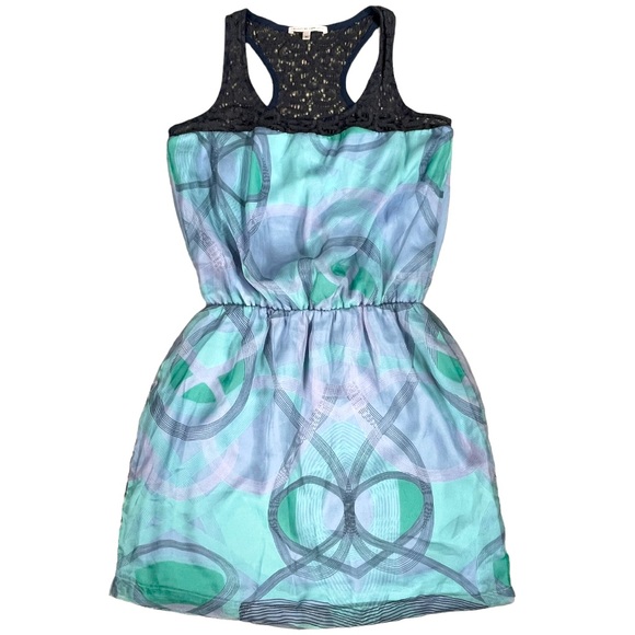 Collective Concepts size medium blue & teal dress with lace design at top EUC - Picture 1 of 11